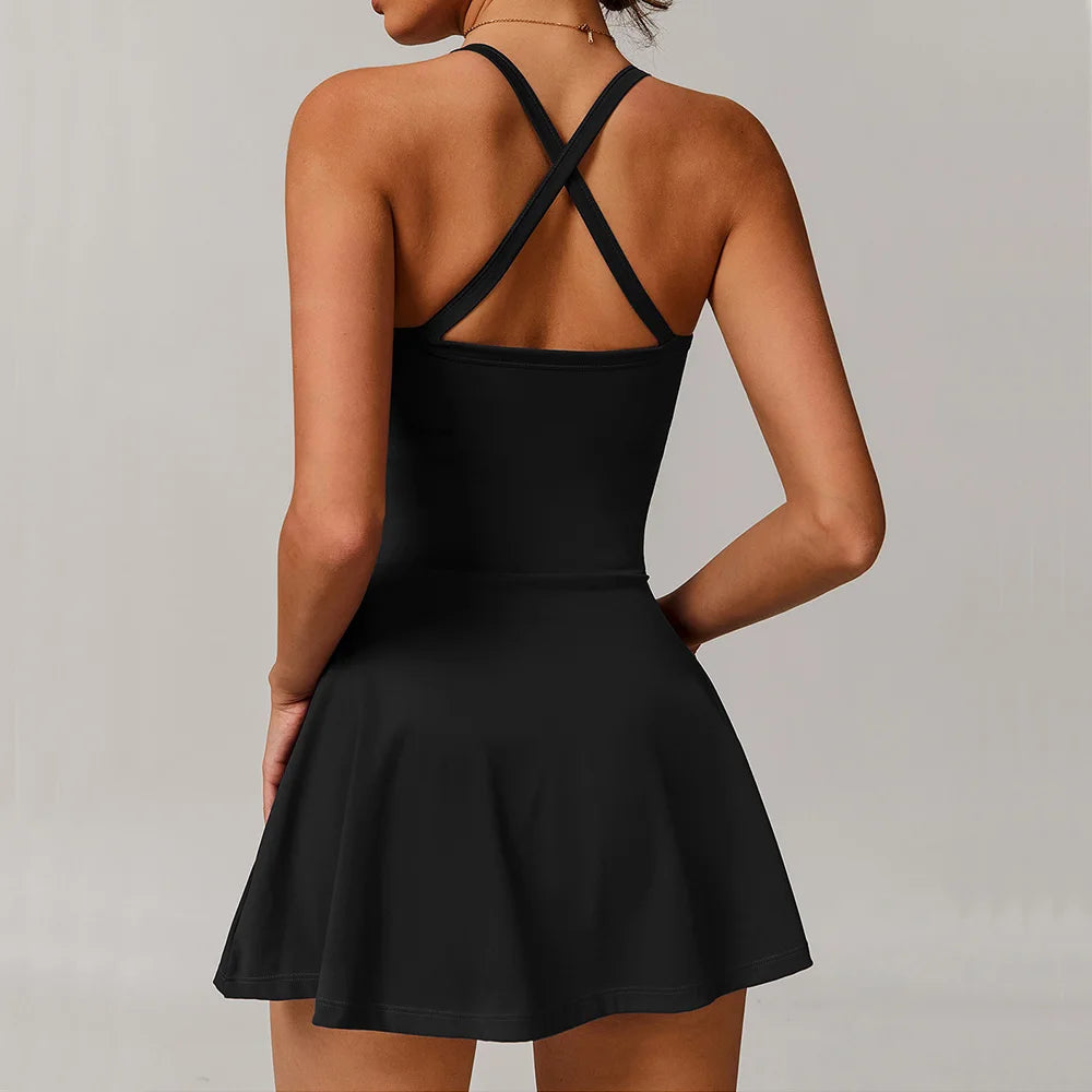 Vestido Fitness com Shorts Square