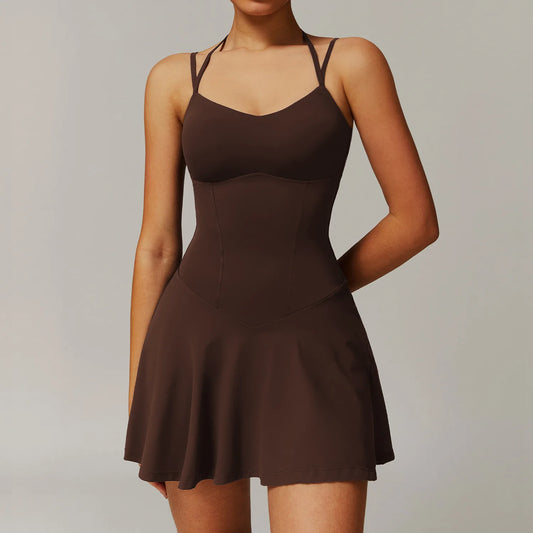 Vestido Fitness com Shorts Slit