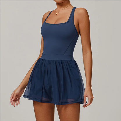 Vestido Esportivo com Shorts e Bolso Crush